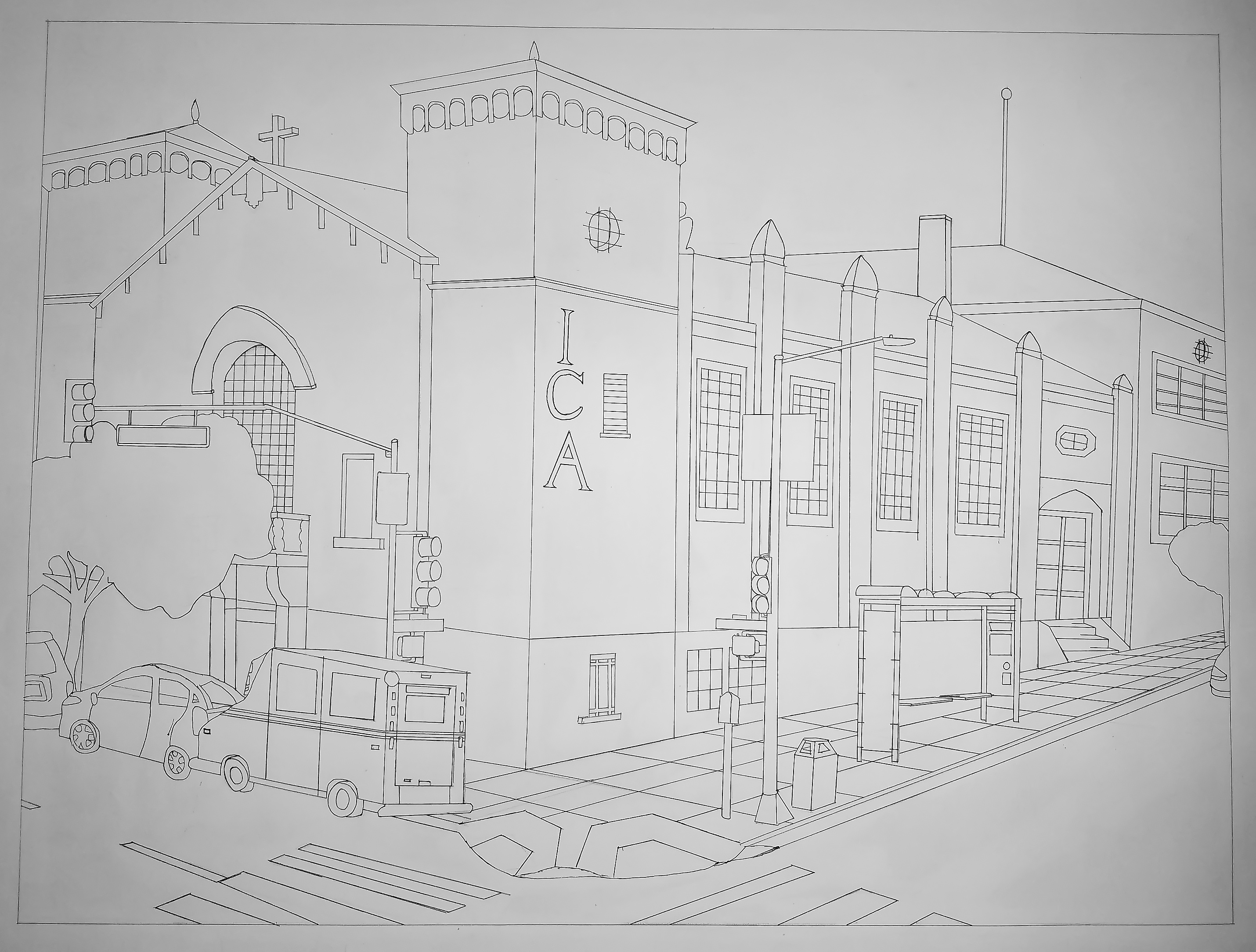 ICA Building Line Drawing