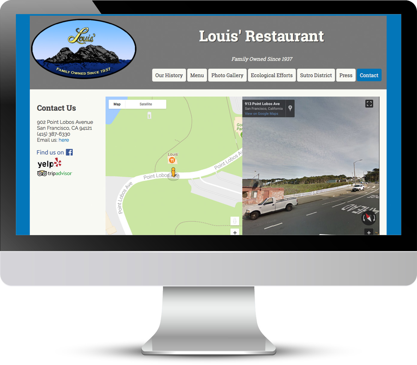 Louis Restaurant Website Redesign